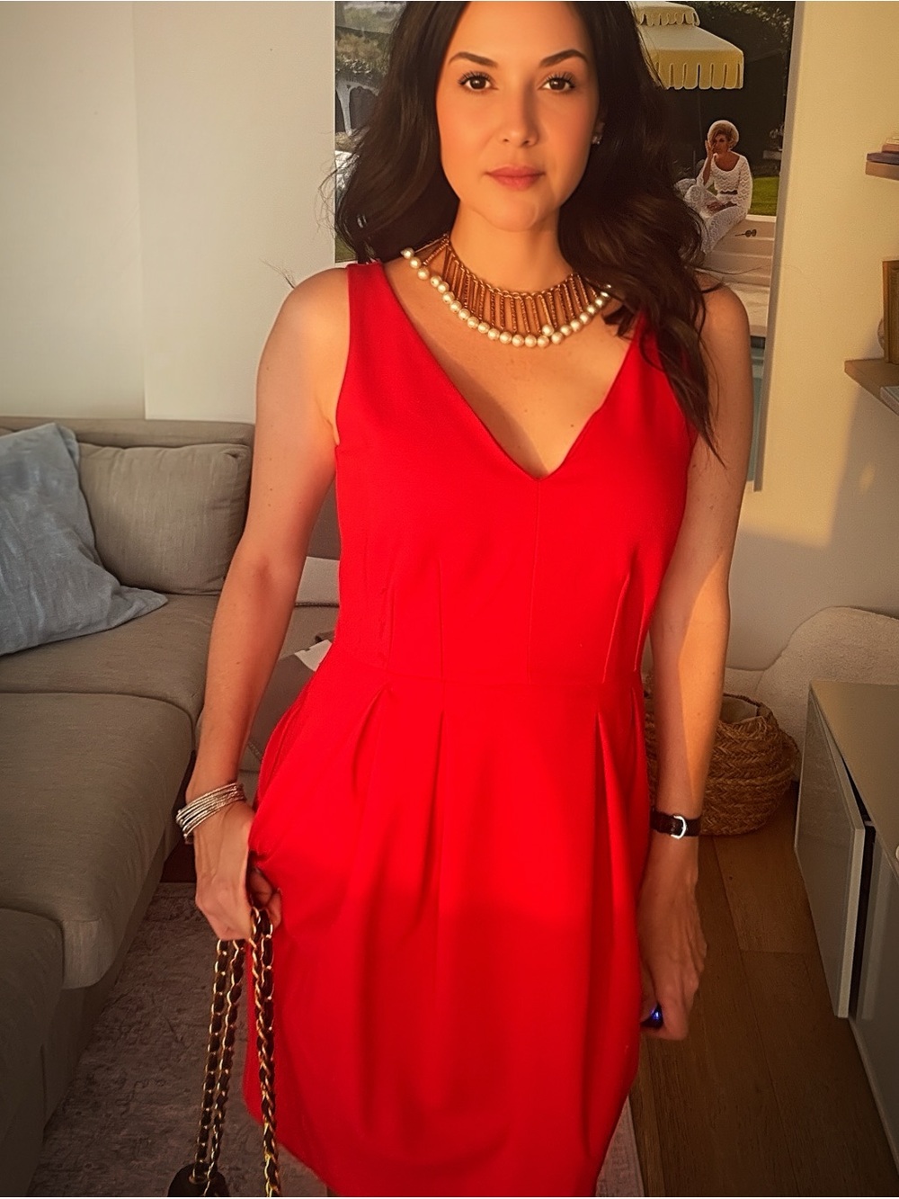 NWT Banana Republic Red Cocktail Dress XS ❤️ Pockets